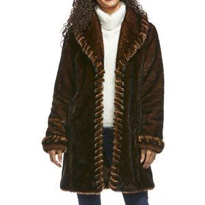 Donna Salyers Fabulous Furs Faux Womens Brown Mink